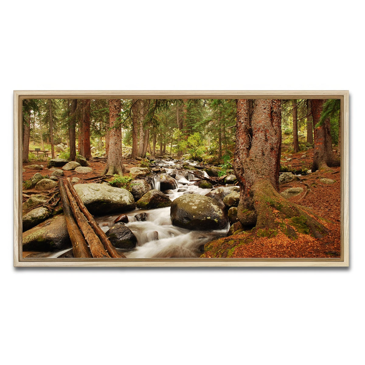AUTO-MOCKUP WHITE | Arapaho National Forest Mountain Stream | 1 Piece | Natural Framed Canvas | group=2x1