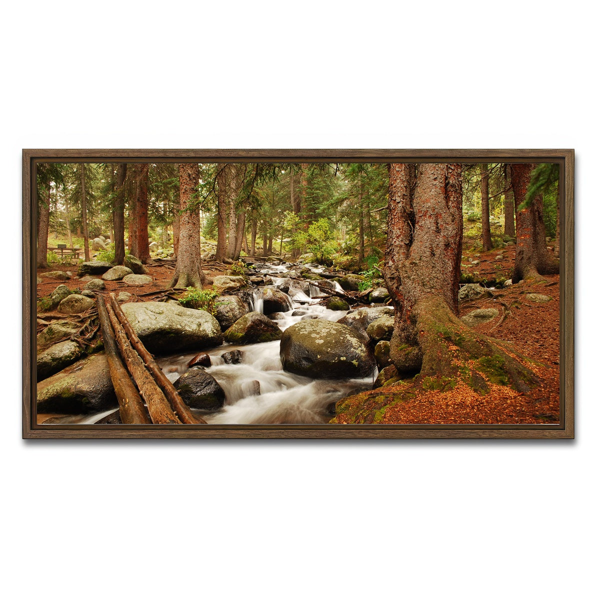 AUTO-MOCKUP WHITE | Arapaho National Forest Mountain Stream | 1 Piece | Walnut Framed Canvas | group=2x1