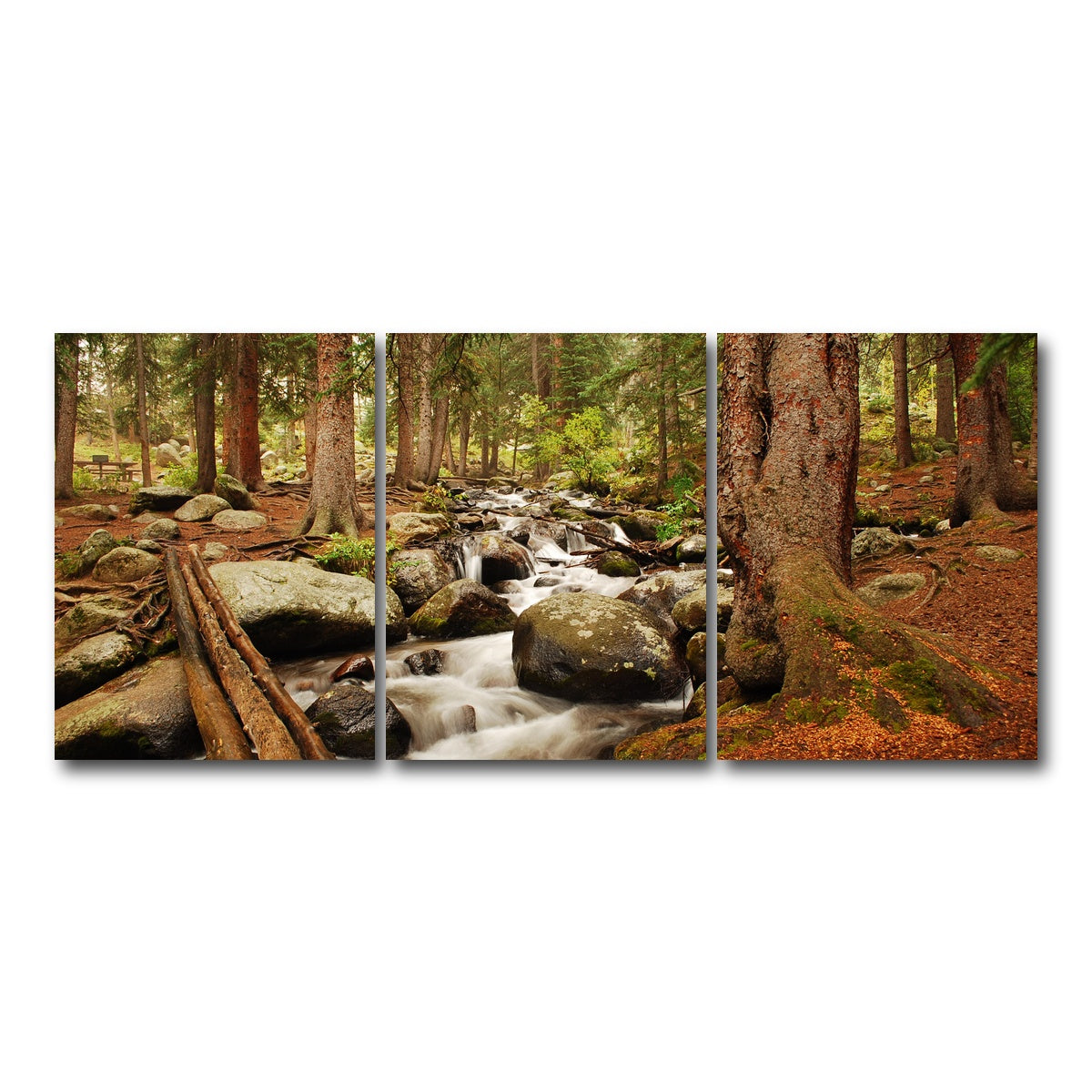 AUTO-MOCKUP WHITE | Arapaho National Forest Mountain Stream | 3 Piece | Gallery Wrap Canvas | group=18x24