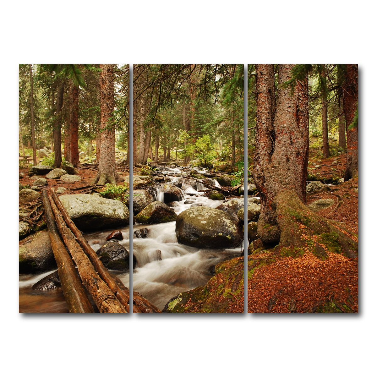 AUTO-MOCKUP WHITE | Arapaho National Forest Mountain Stream | 3 Piece | Gallery Wrap Canvas | group=8x18
