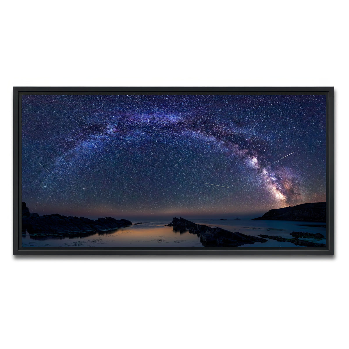 AUTO-MOCKUP WHITE | Arched Galaxy | 1 Piece | Black Framed Canvas | group=2x1