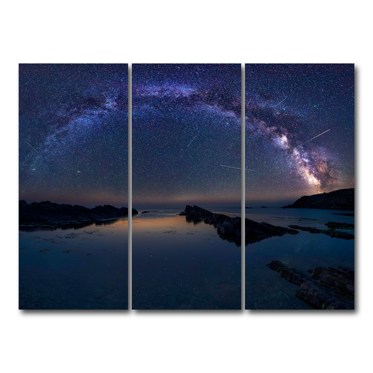 AUTO-MOCKUP WHITE | Arched Galaxy | 3 Piece | Gallery Wrap Canvas | group=8x18