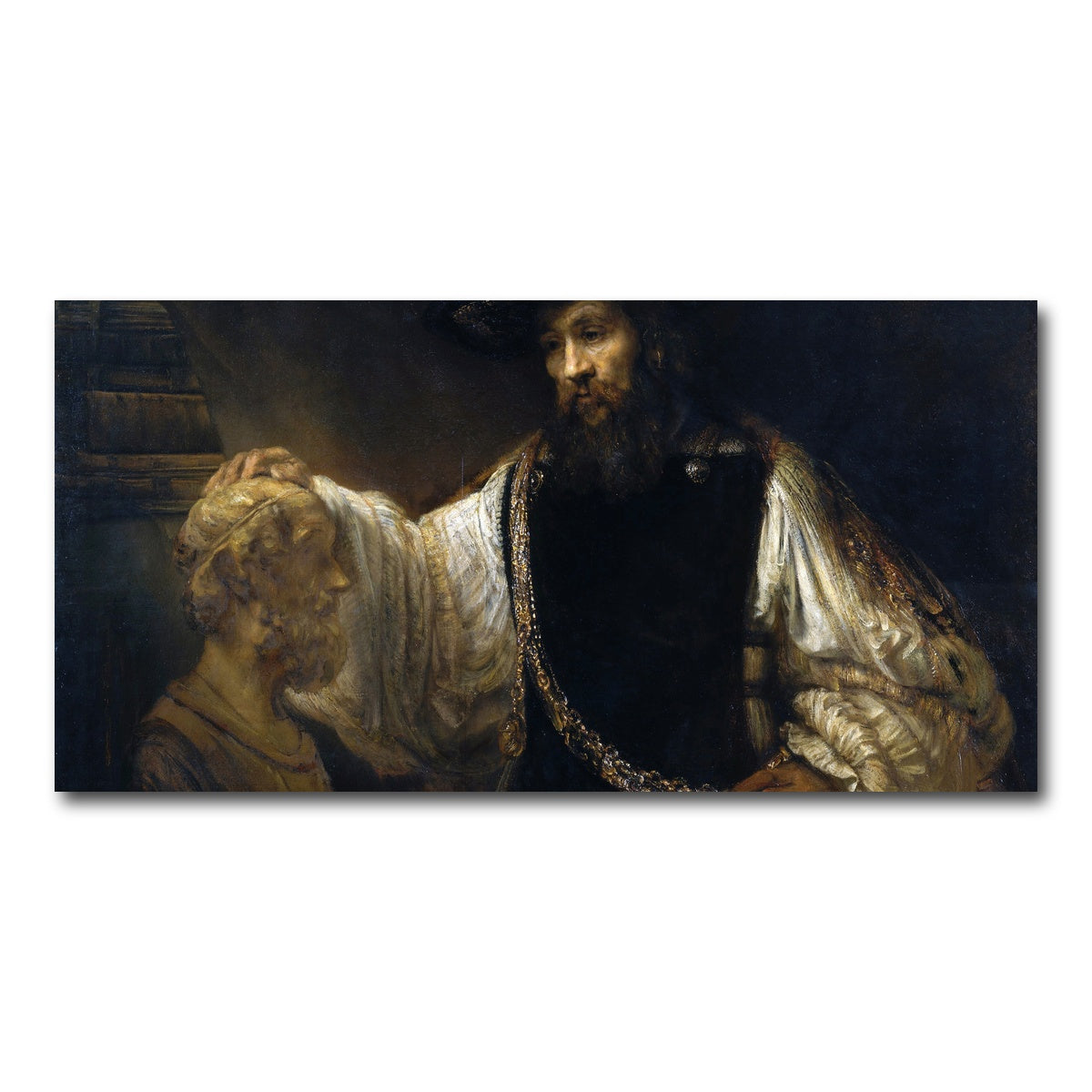 AUTO-MOCKUP WHITE | Aristotle with a Bust of Homer | 1 Piece | Gallery Wrap Canvas | group=2x1