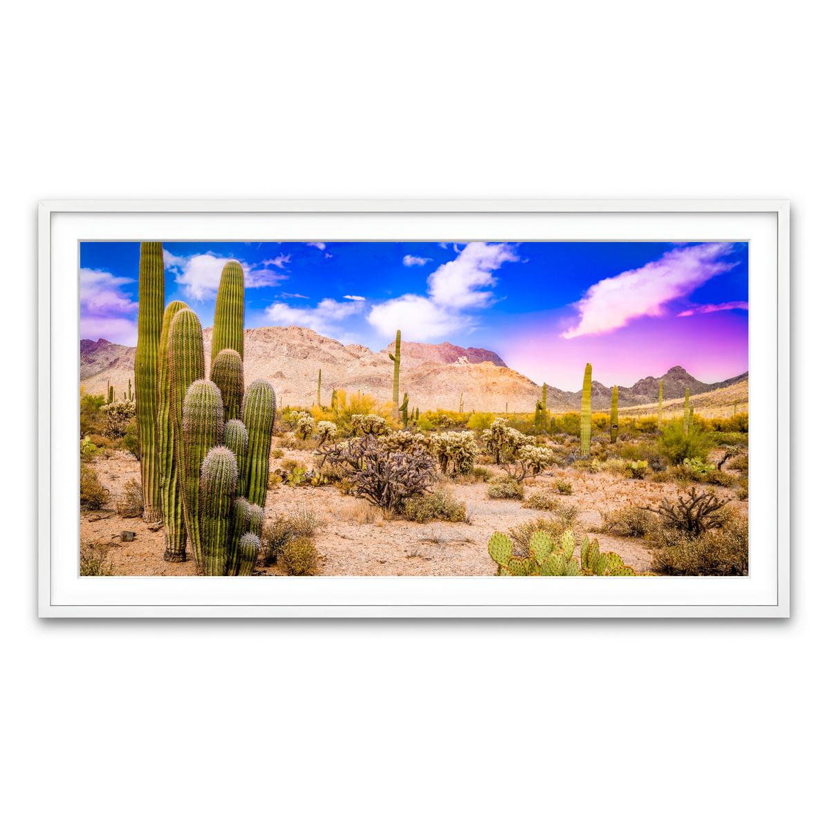 Framed Print 2x1 White