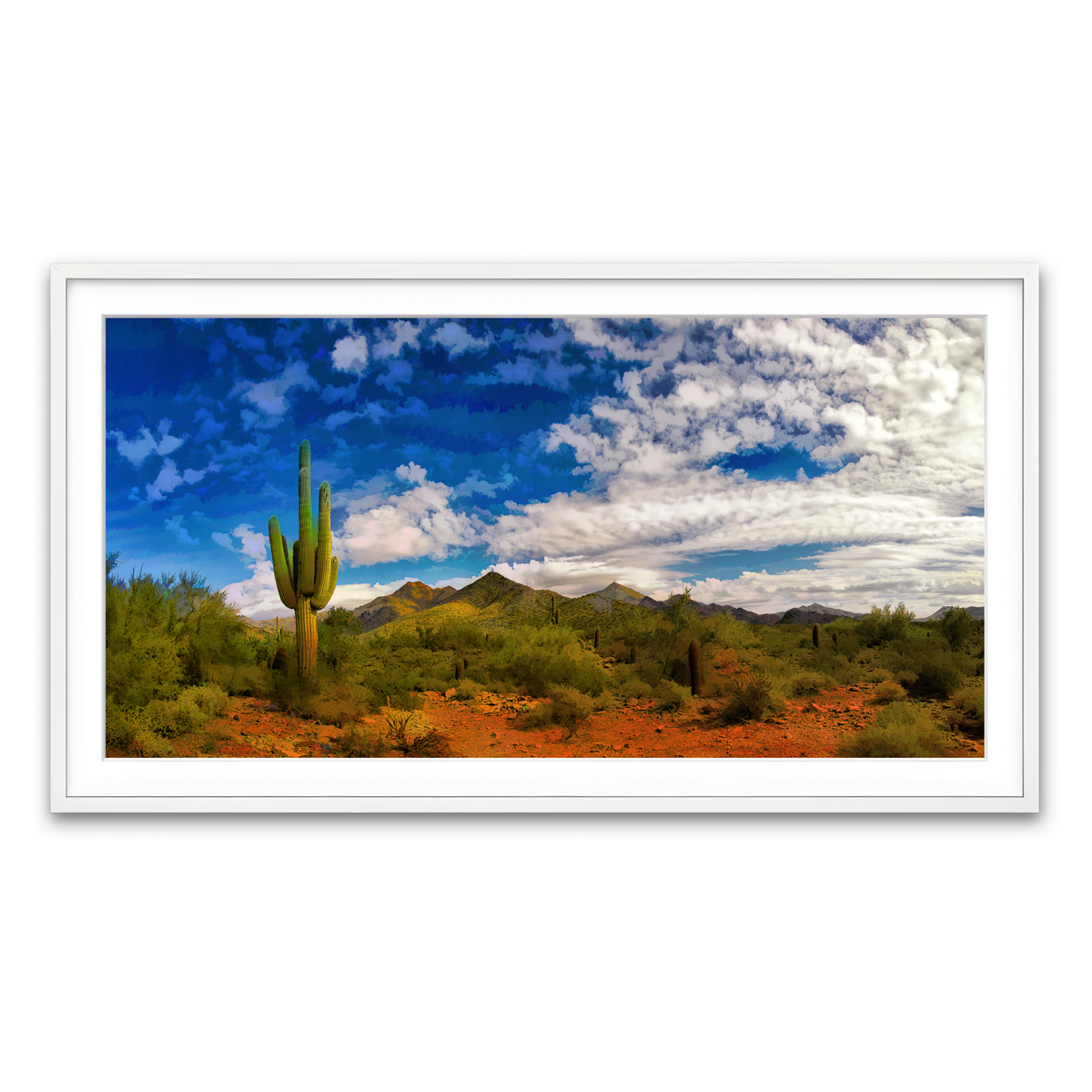 Framed Print 2x1 White