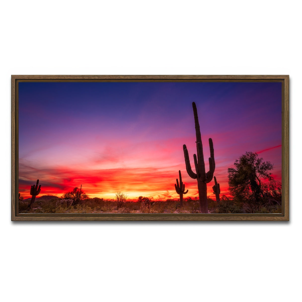 AUTO-MOCKUP WHITE | Arizona Landscape | 1 Piece | Walnut Framed Canvas | group=2x1