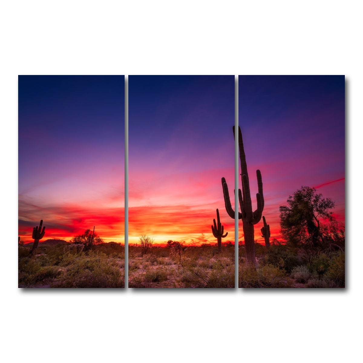 AUTO-MOCKUP WHITE | Arizona Landscape | 3 Piece | Gallery Wrap Canvas | group=12x24