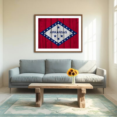 AUTO-MOCKUP ROOM | Arkansas State Flag Wall Art