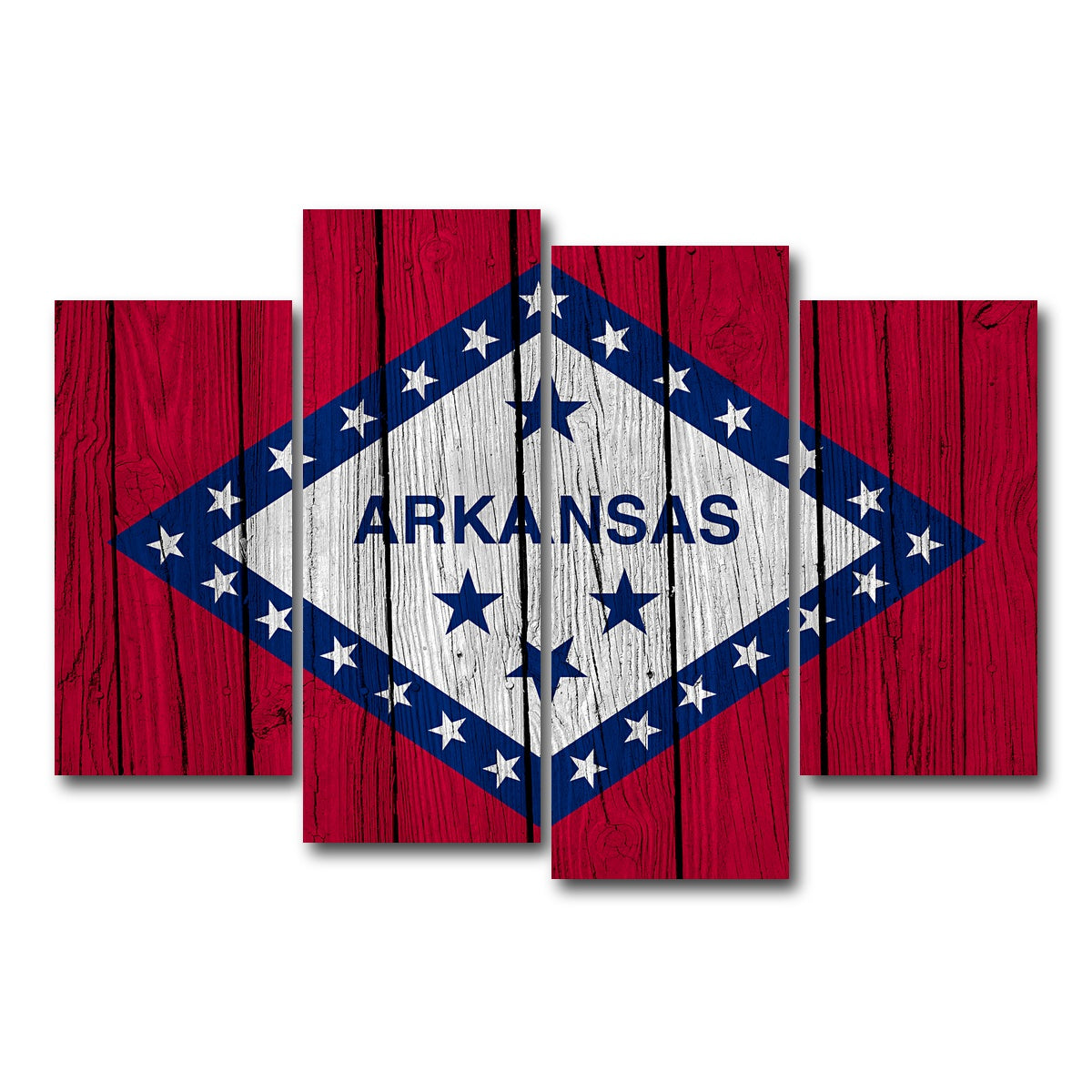 AUTO-MOCKUP WHITE | Arkansas State Flag | 4 Piece | Gallery Wrap Canvas | group=4_short