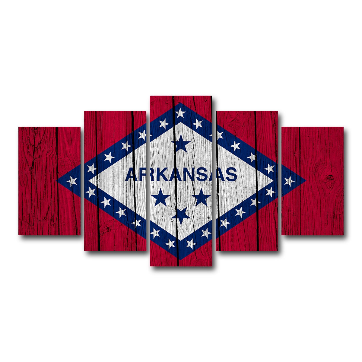 AUTO-MOCKUP WHITE | Arkansas State Flag | 5 Piece | Gallery Wrap Canvas | group=5_normal