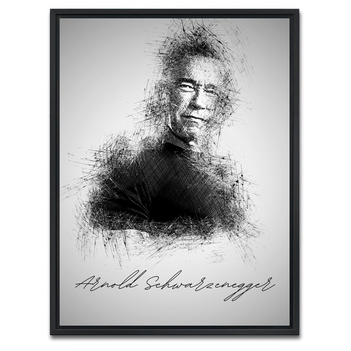 AUTO-MOCKUP WHITE | Arnold Schwarzenegger | 1 Piece | Black Framed Canvas | group=3x4