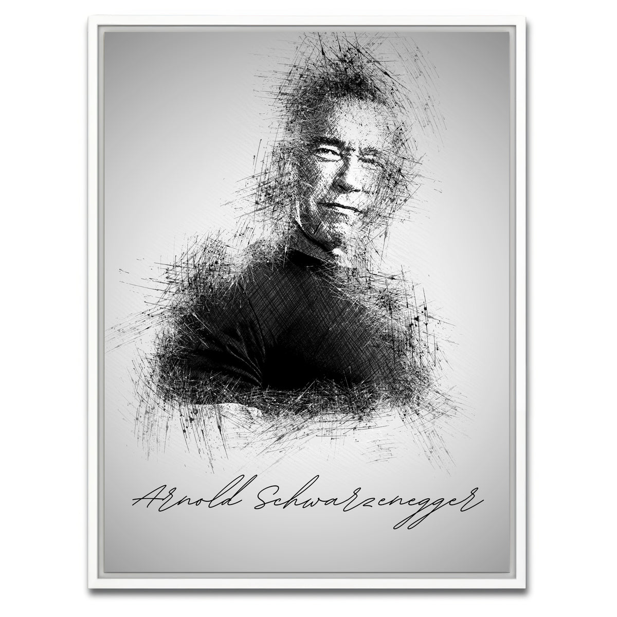 AUTO-MOCKUP WHITE | Arnold Schwarzenegger | 1 Piece | White Framed Canvas | group=3x4