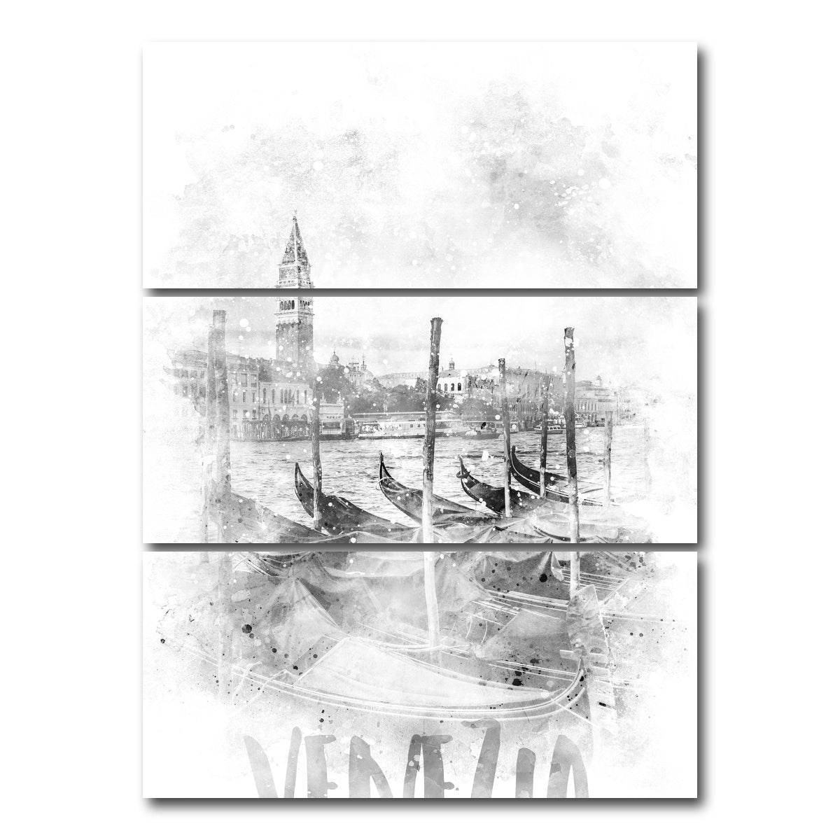 AUTO-MOCKUP WHITE | Art CANAL GRANDE | 3 Piece | Gallery Wrap Canvas | group=8x18_stacked