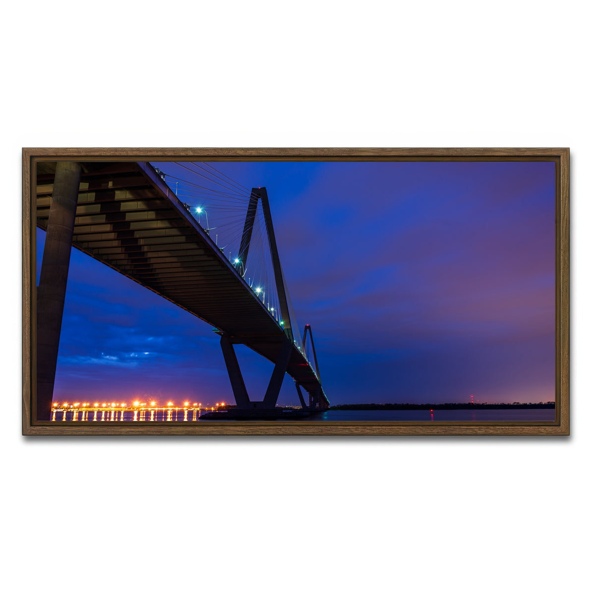 AUTO-MOCKUP WHITE | Arthur Ravenel Jr. Bridge SC | 1 Piece | Walnut Framed Canvas | group=2x1