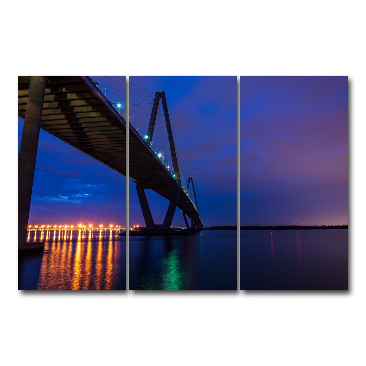 AUTO-MOCKUP WHITE | Arthur Ravenel Jr. Bridge SC | 3 Piece | Gallery Wrap Canvas | group=12x24