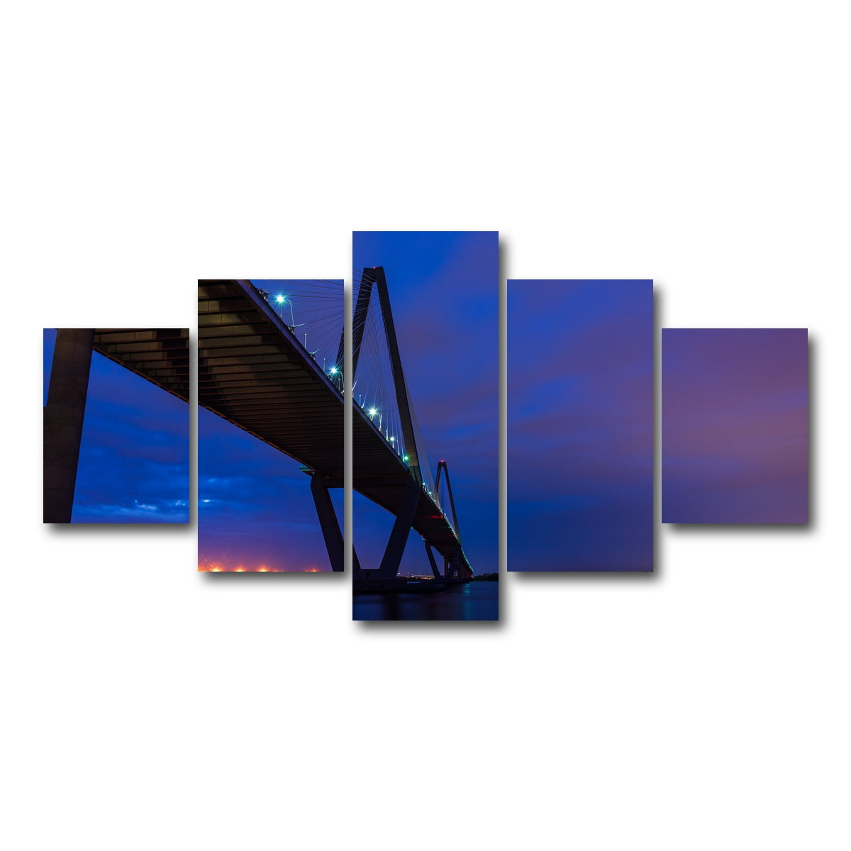 AUTO-MOCKUP WHITE | Arthur Ravenel Jr. Bridge SC | 5 Piece | Gallery Wrap Canvas | group=5_short