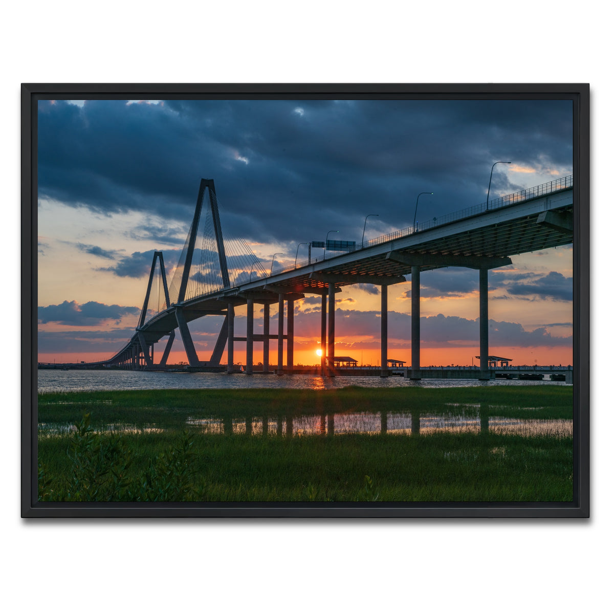 AUTO-MOCKUP WHITE | Arthur Ravenel Jr. Bridge | 1 Piece | Black Framed Canvas | group=4x3