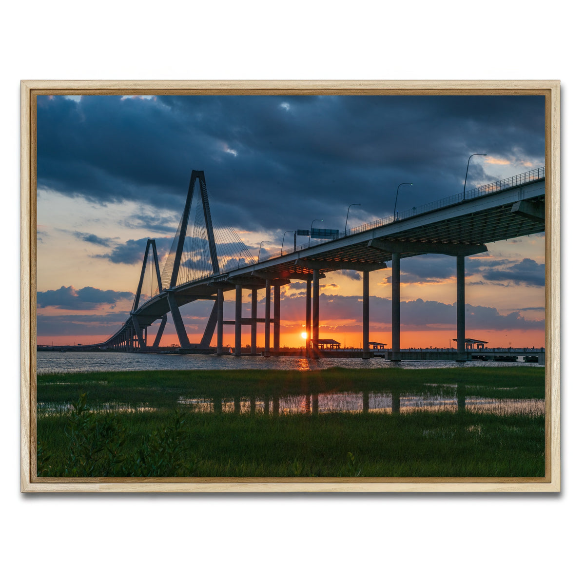 AUTO-MOCKUP WHITE | Arthur Ravenel Jr. Bridge | 1 Piece | Natural Framed Canvas | group=4x3