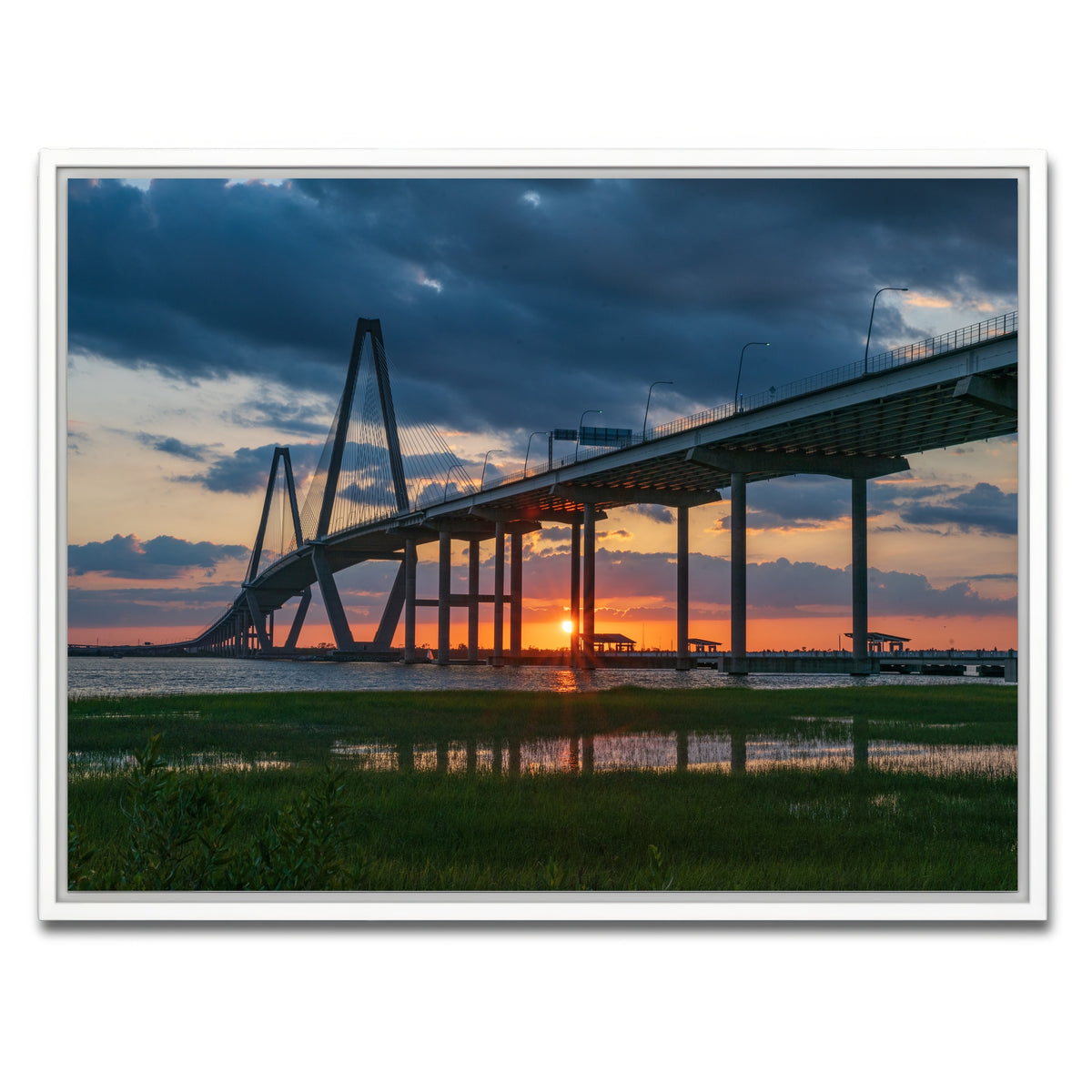 AUTO-MOCKUP WHITE | Arthur Ravenel Jr. Bridge | 1 Piece | White Framed Canvas | group=4x3