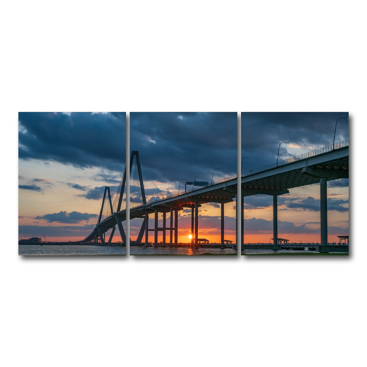 AUTO-MOCKUP WHITE | Arthur Ravenel Jr. Bridge | 3 Piece | Gallery Wrap Canvas | group=18x24