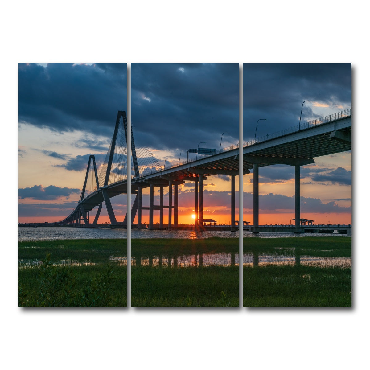 AUTO-MOCKUP WHITE | Arthur Ravenel Jr. Bridge | 3 Piece | Gallery Wrap Canvas | group=8x18