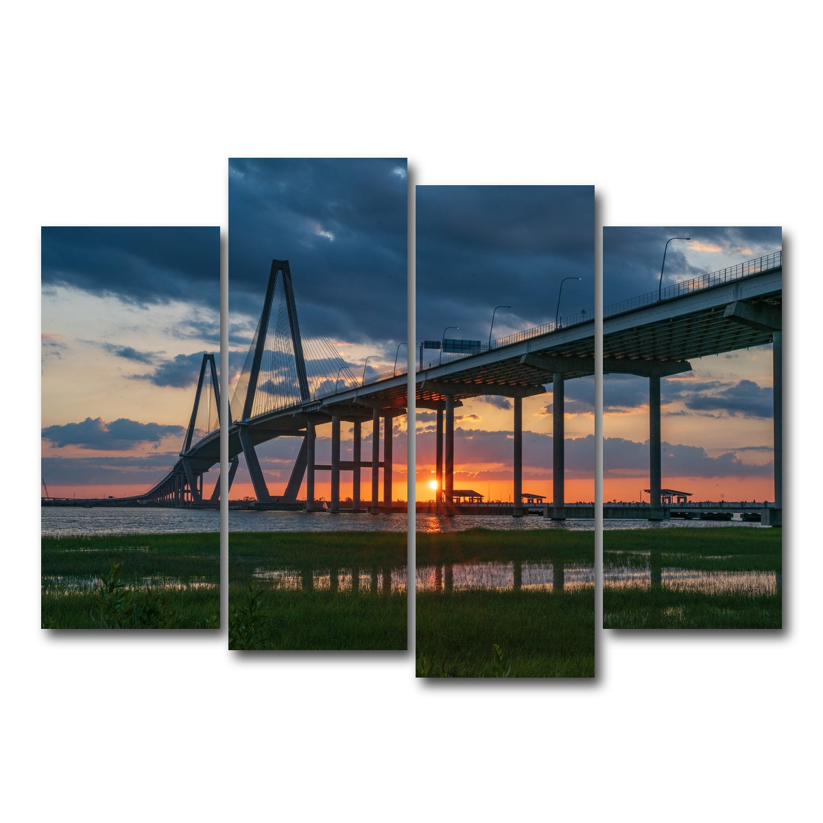 AUTO-MOCKUP WHITE | Arthur Ravenel Jr. Bridge | 4 Piece | Gallery Wrap Canvas | group=4_normal