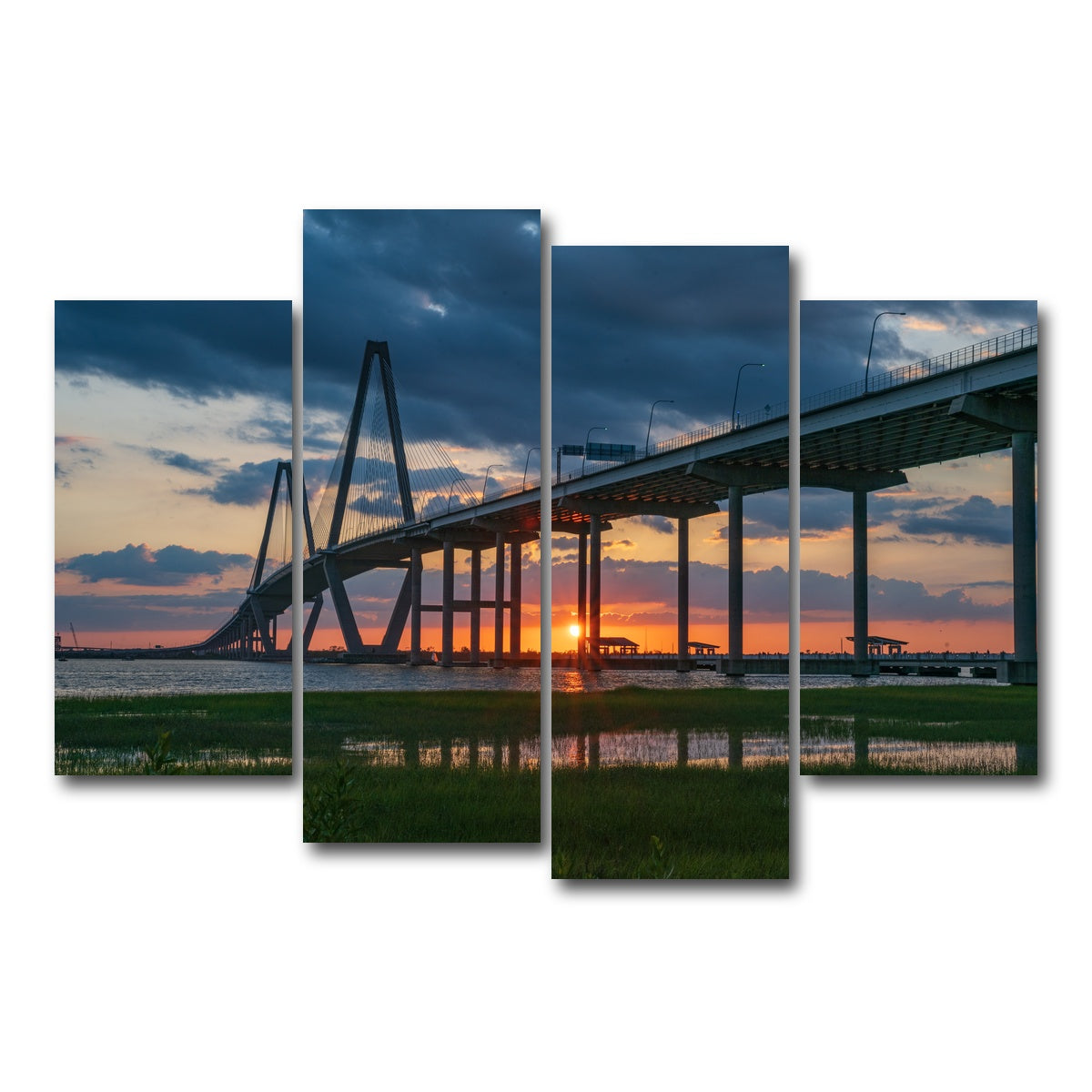 AUTO-MOCKUP WHITE | Arthur Ravenel Jr. Bridge | 4 Piece | Gallery Wrap Canvas | group=4_short