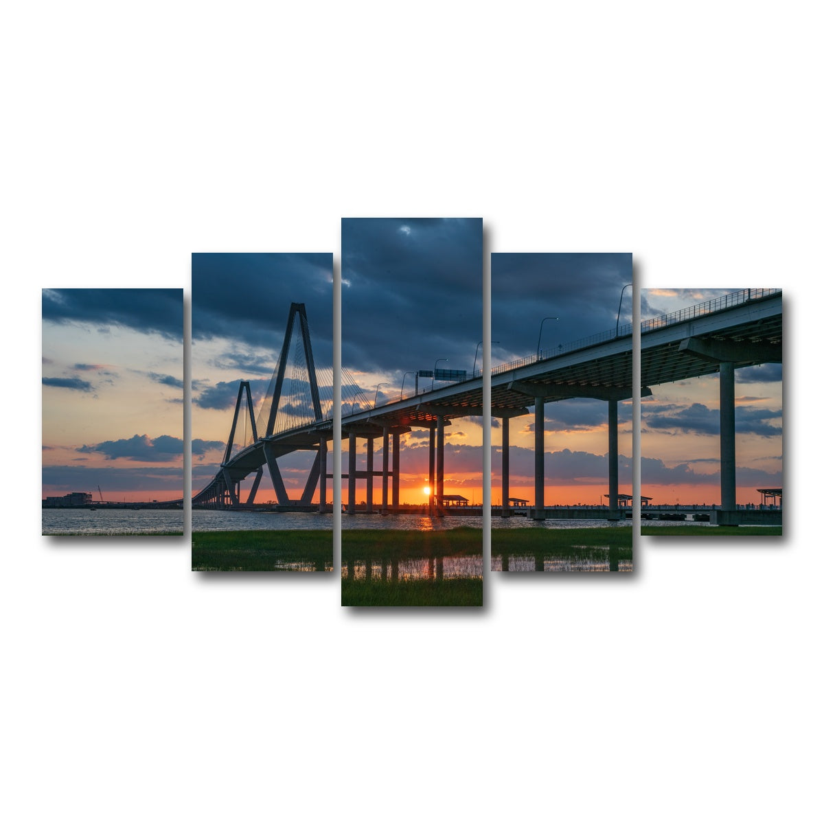 AUTO-MOCKUP WHITE | Arthur Ravenel Jr. Bridge | 5 Piece | Gallery Wrap Canvas | group=5_normal