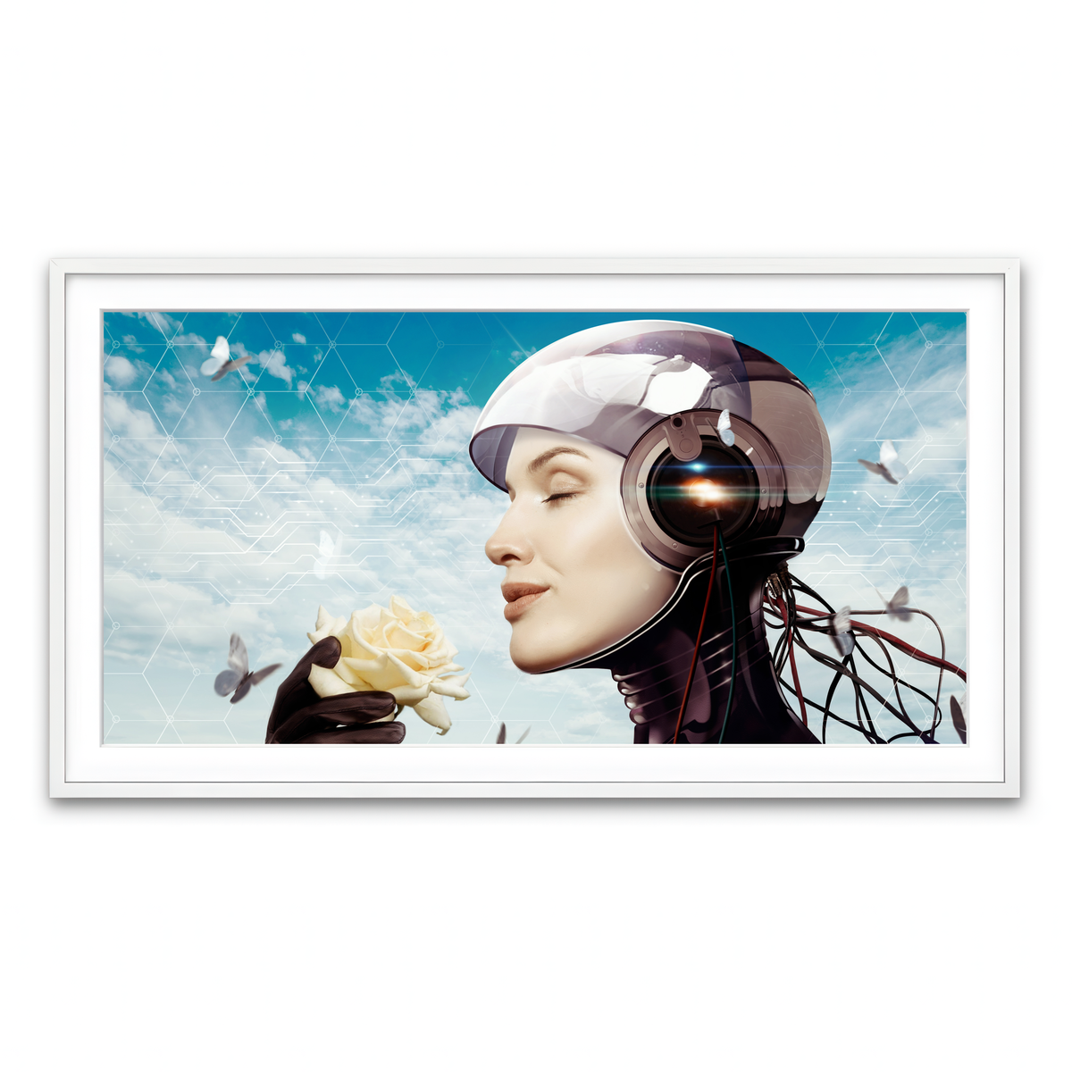 Framed Print 2x1 White