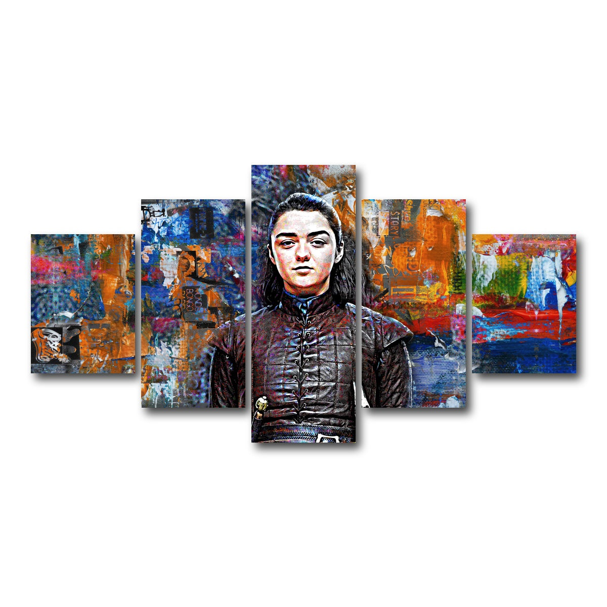 AUTO-MOCKUP WHITE | Arya Stark | 5 Piece | Gallery Wrap Canvas | group=5_short
