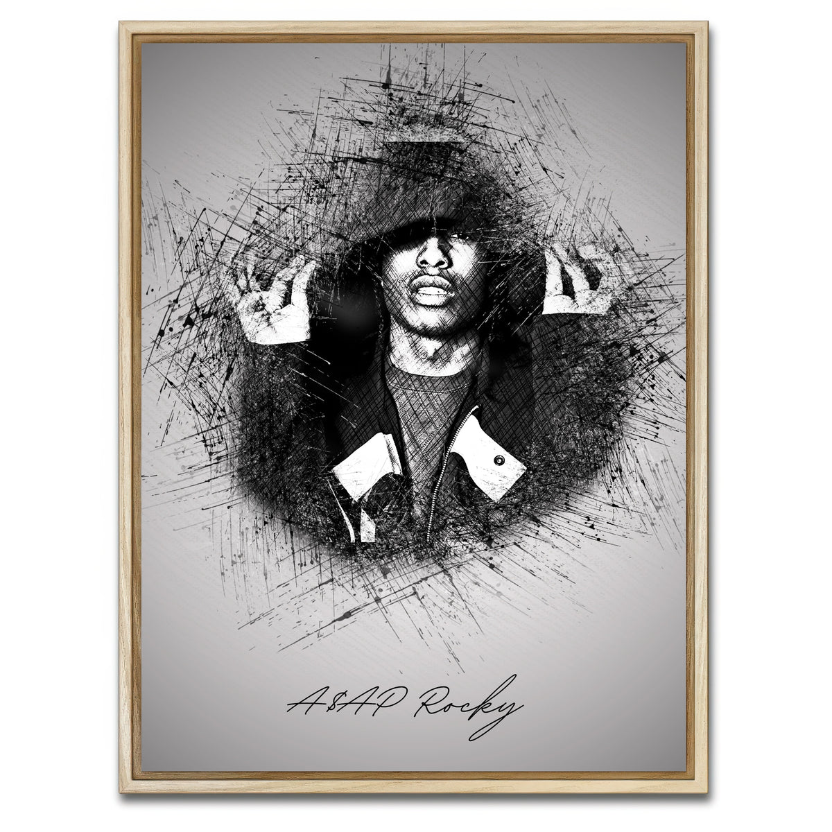 AUTO-MOCKUP WHITE | Asap Rocky Hood | 1 Piece | Natural Framed Canvas | group=3x4