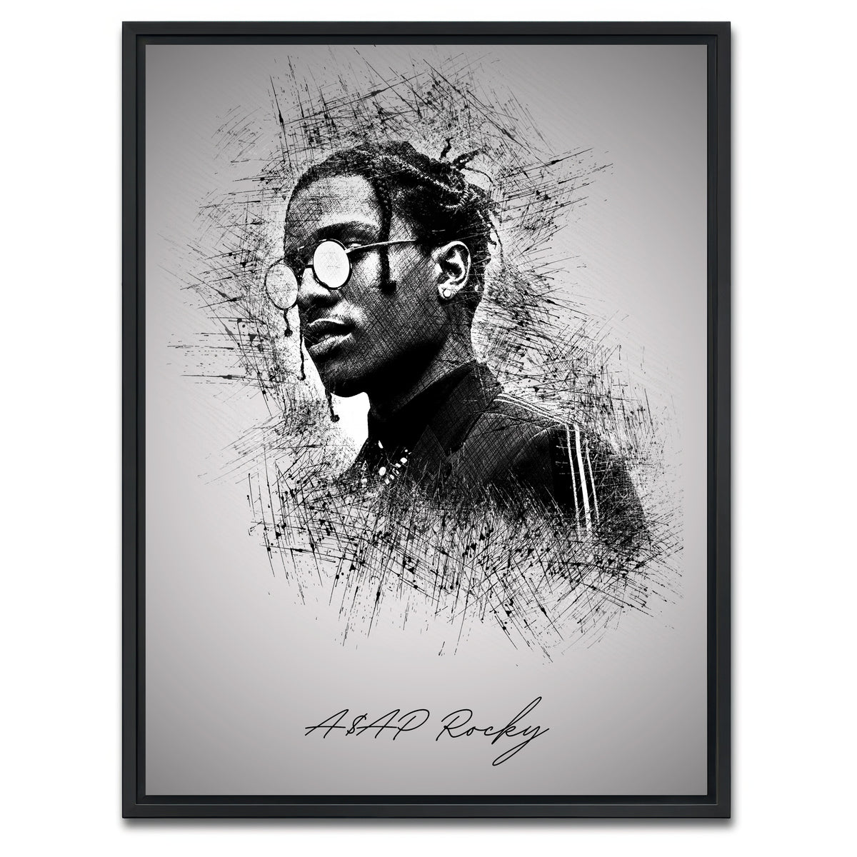 AUTO-MOCKUP WHITE | Asap Rocky Shades | 1 Piece | Black Framed Canvas | group=3x4
