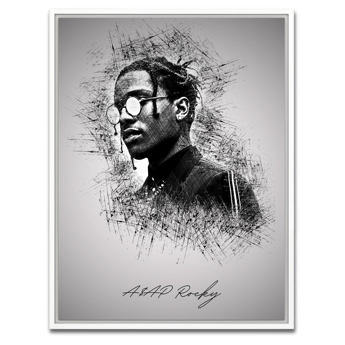 AUTO-MOCKUP WHITE | Asap Rocky Shades | 1 Piece | White Framed Canvas | group=3x4