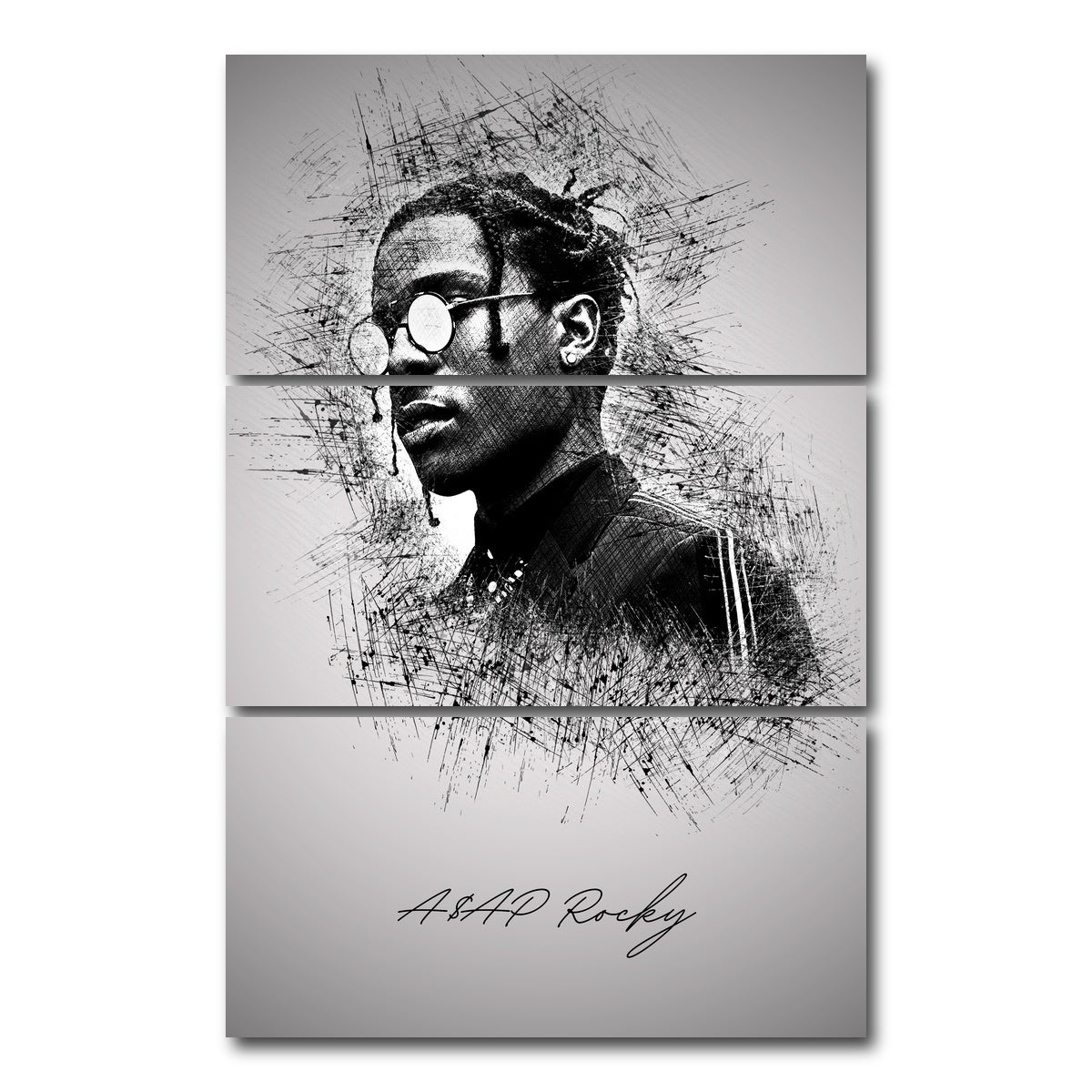 AUTO-MOCKUP WHITE | Asap Rocky Shades | 3 Piece | Gallery Wrap Canvas | group=12x24_stacked