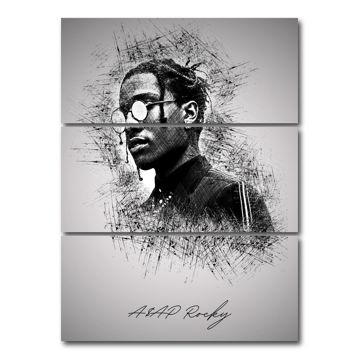 AUTO-MOCKUP WHITE | Asap Rocky Shades | 3 Piece | Gallery Wrap Canvas | group=8x18_stacked