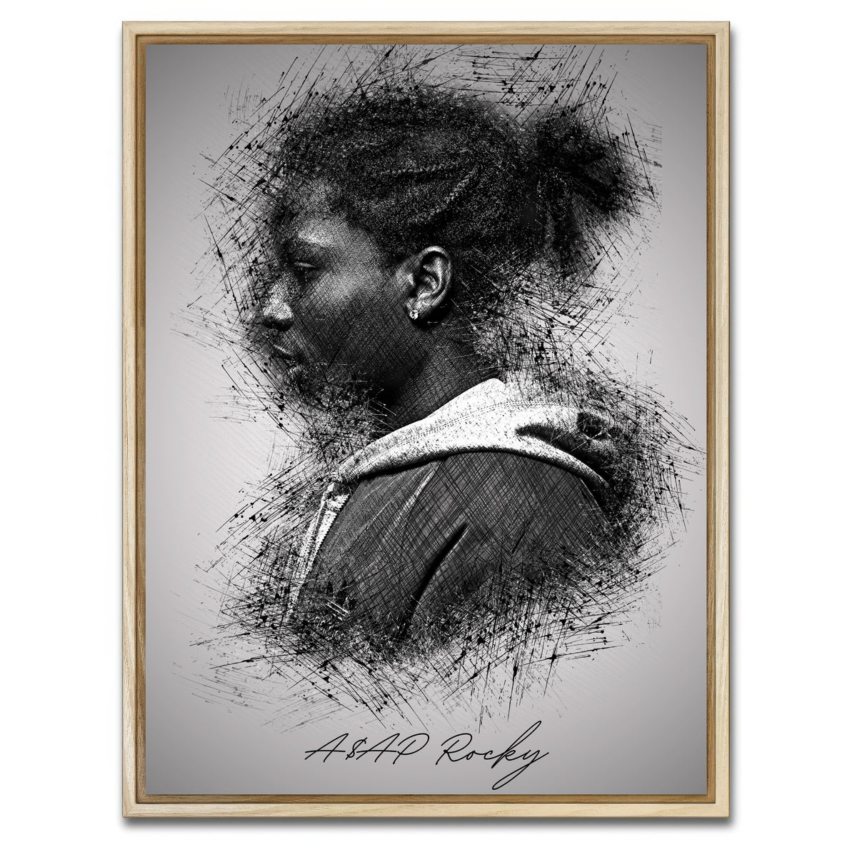 AUTO-MOCKUP WHITE | Asap Rocky Side | 1 Piece | Natural Framed Canvas | group=3x4