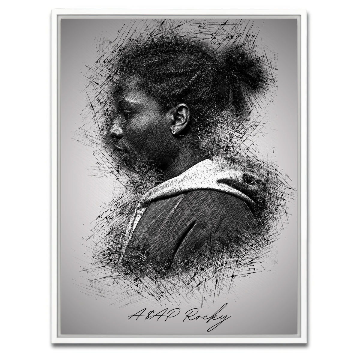 AUTO-MOCKUP WHITE | Asap Rocky Side | 1 Piece | White Framed Canvas | group=3x4