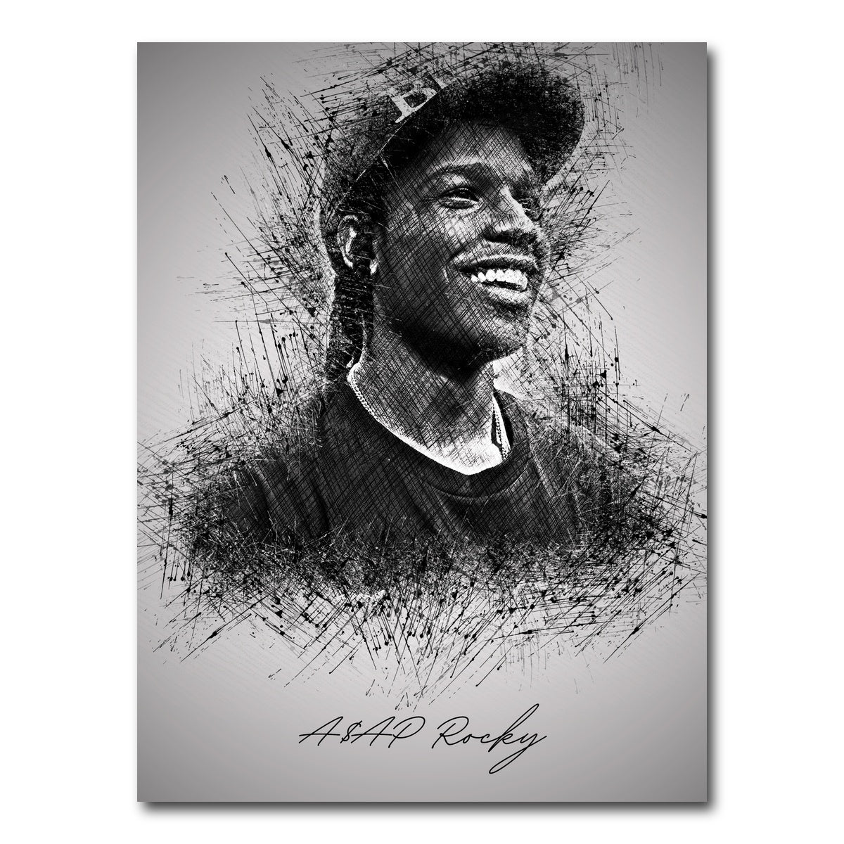 AUTO-MOCKUP WHITE | Asap Rocky Smile | 1 Piece | Gallery Wrap Canvas | group=3x4