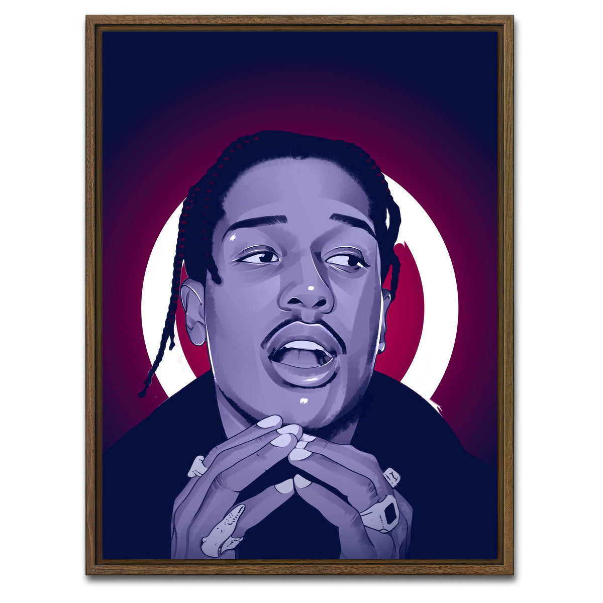 AUTO-MOCKUP WHITE | Asap Rocky | 1 Piece | Walnut Framed Canvas | group=3x4