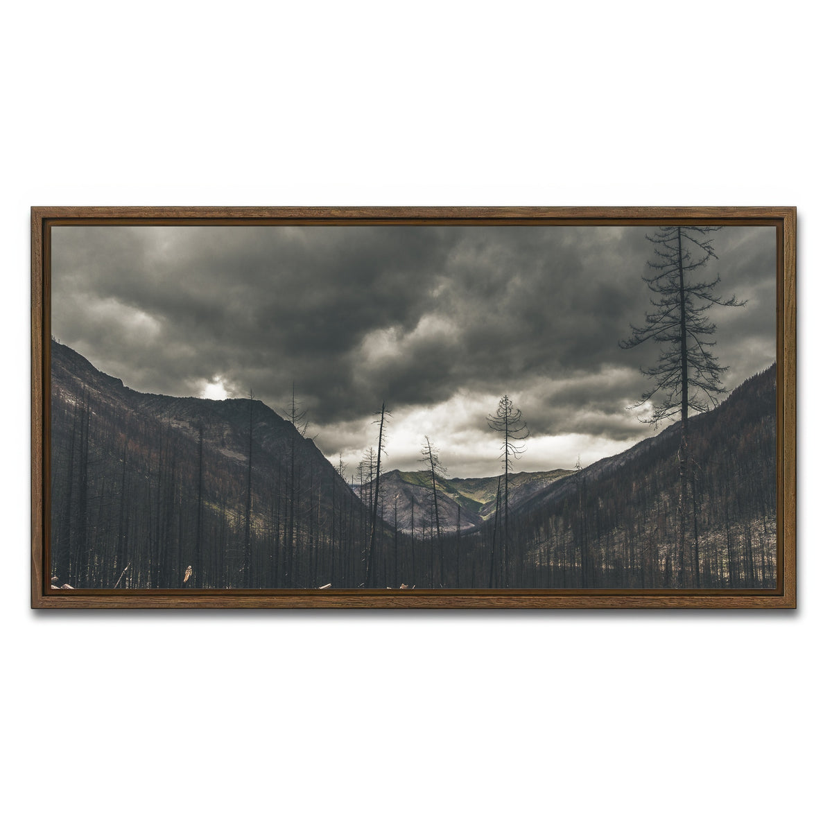 AUTO-MOCKUP WHITE | Ash and Clouds | 1 Piece | Walnut Framed Canvas | group=2x1