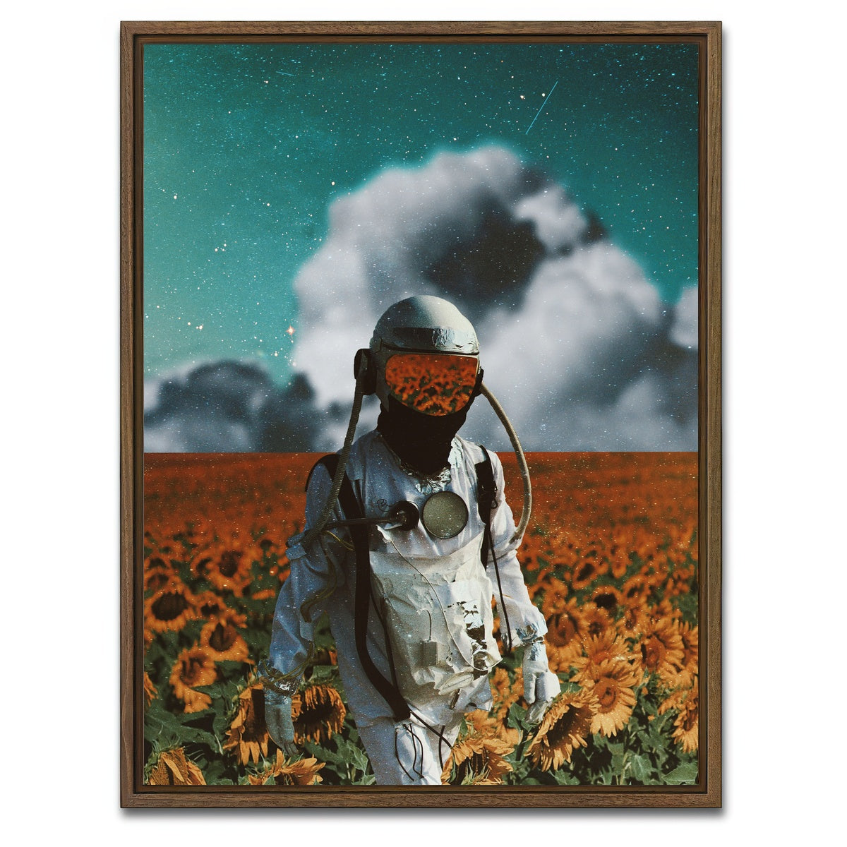 AUTO-MOCKUP WHITE | Astro Sun Flower | 1 Piece | Walnut Framed Canvas | group=3x4