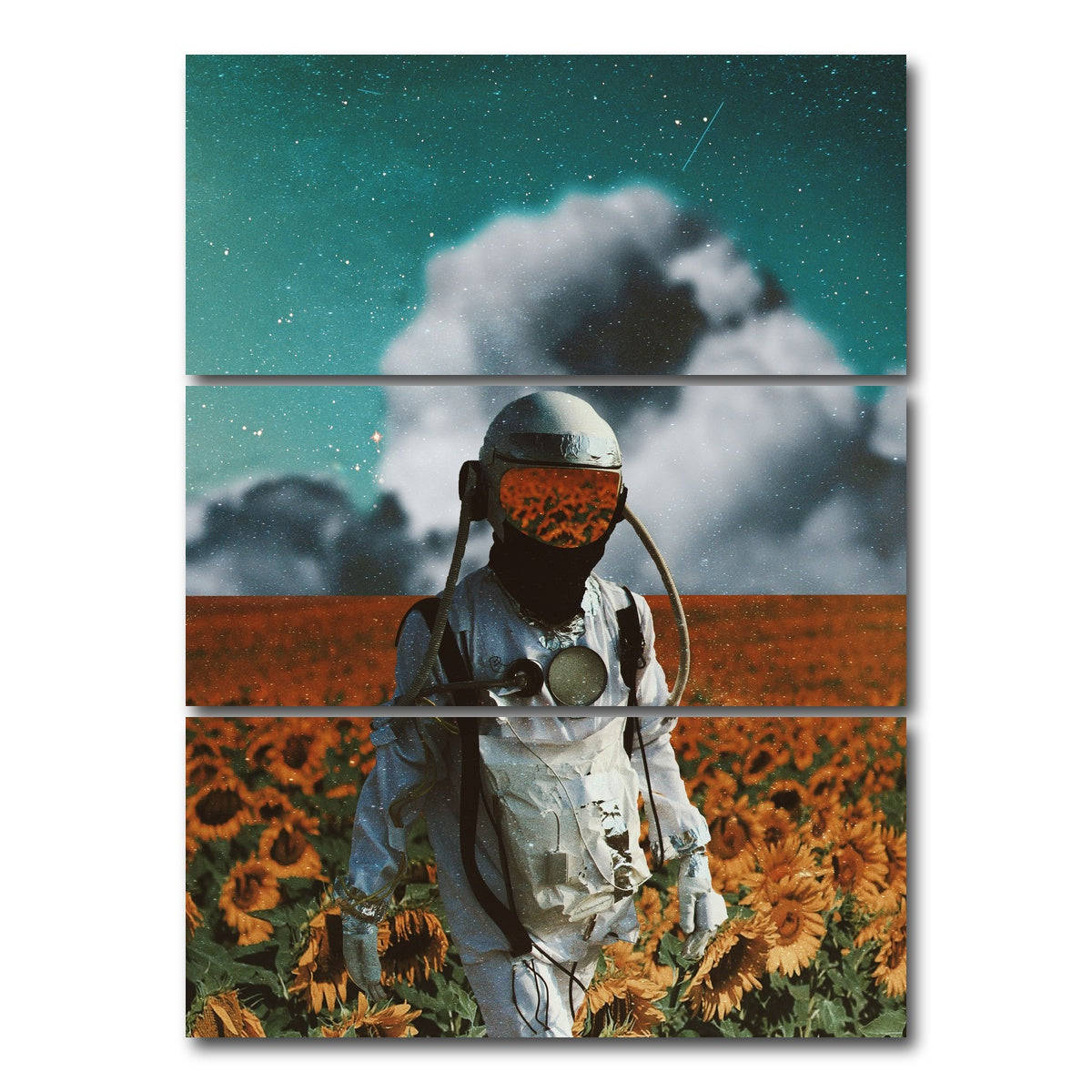 AUTO-MOCKUP WHITE | Astro Sun Flower | 3 Piece | Gallery Wrap Canvas | group=8x18_stacked