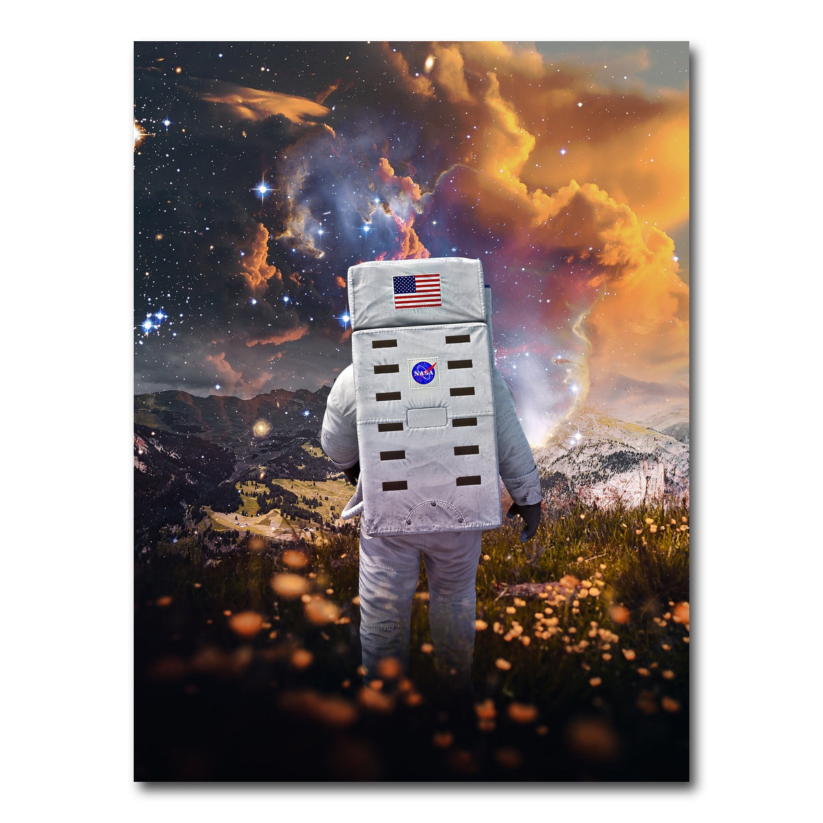 AUTO-MOCKUP WHITE | Astro flower canvas art | 1 Piece | Gallery Wrap Canvas | group=3x4