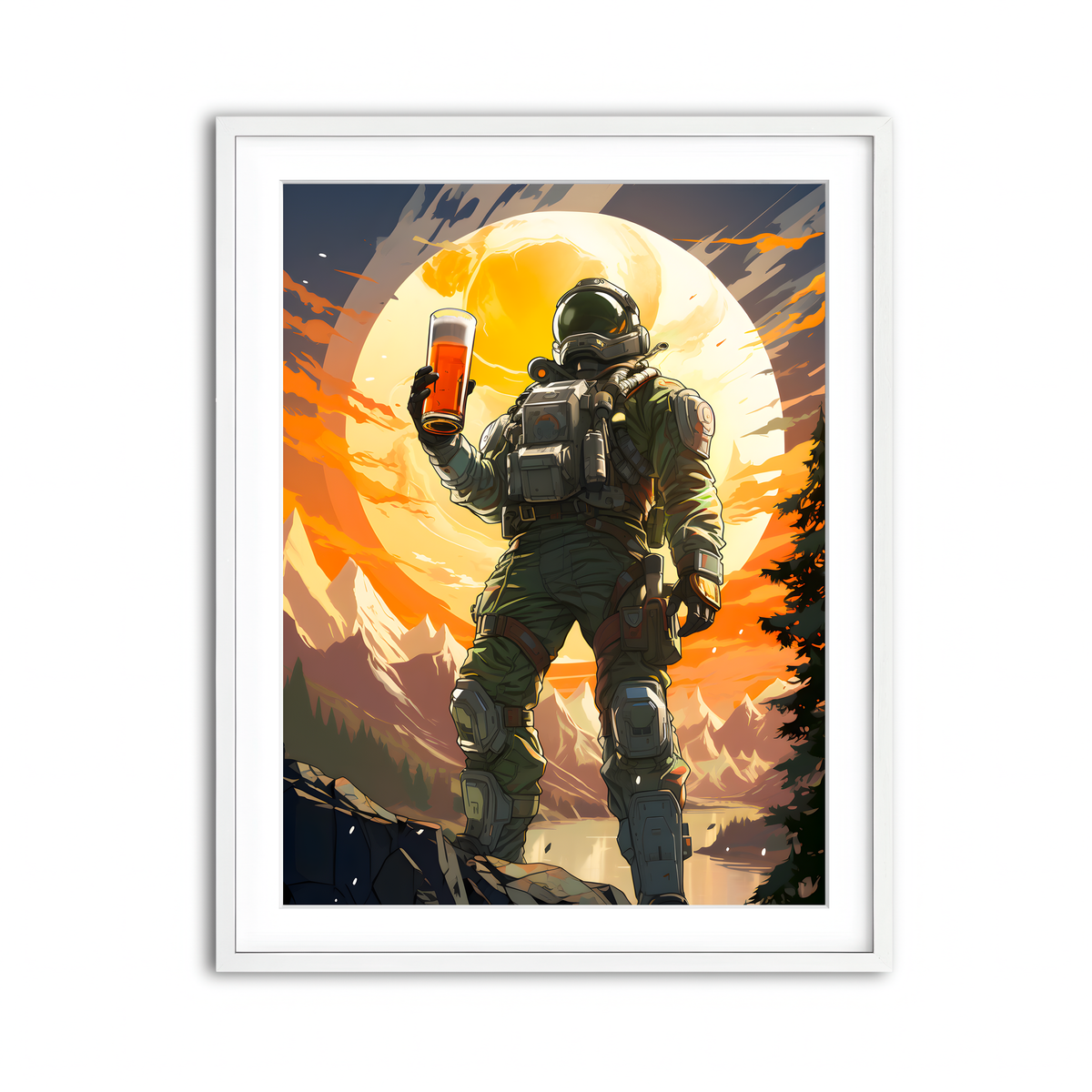 Framed Print 3x4 White