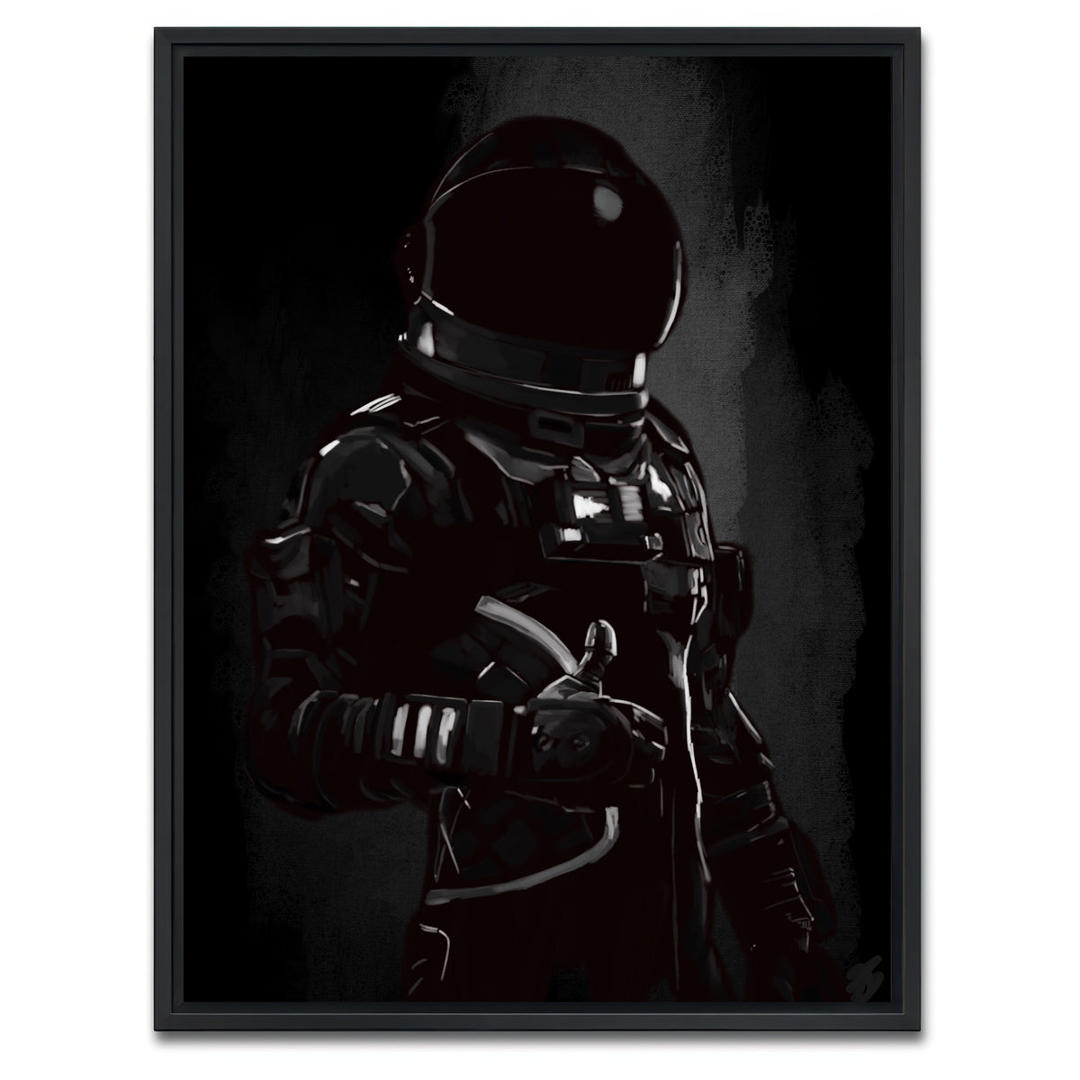 AUTO-MOCKUP WHITE | Astronaut Character | 1 Piece | Black Framed Canvas | group=3x4