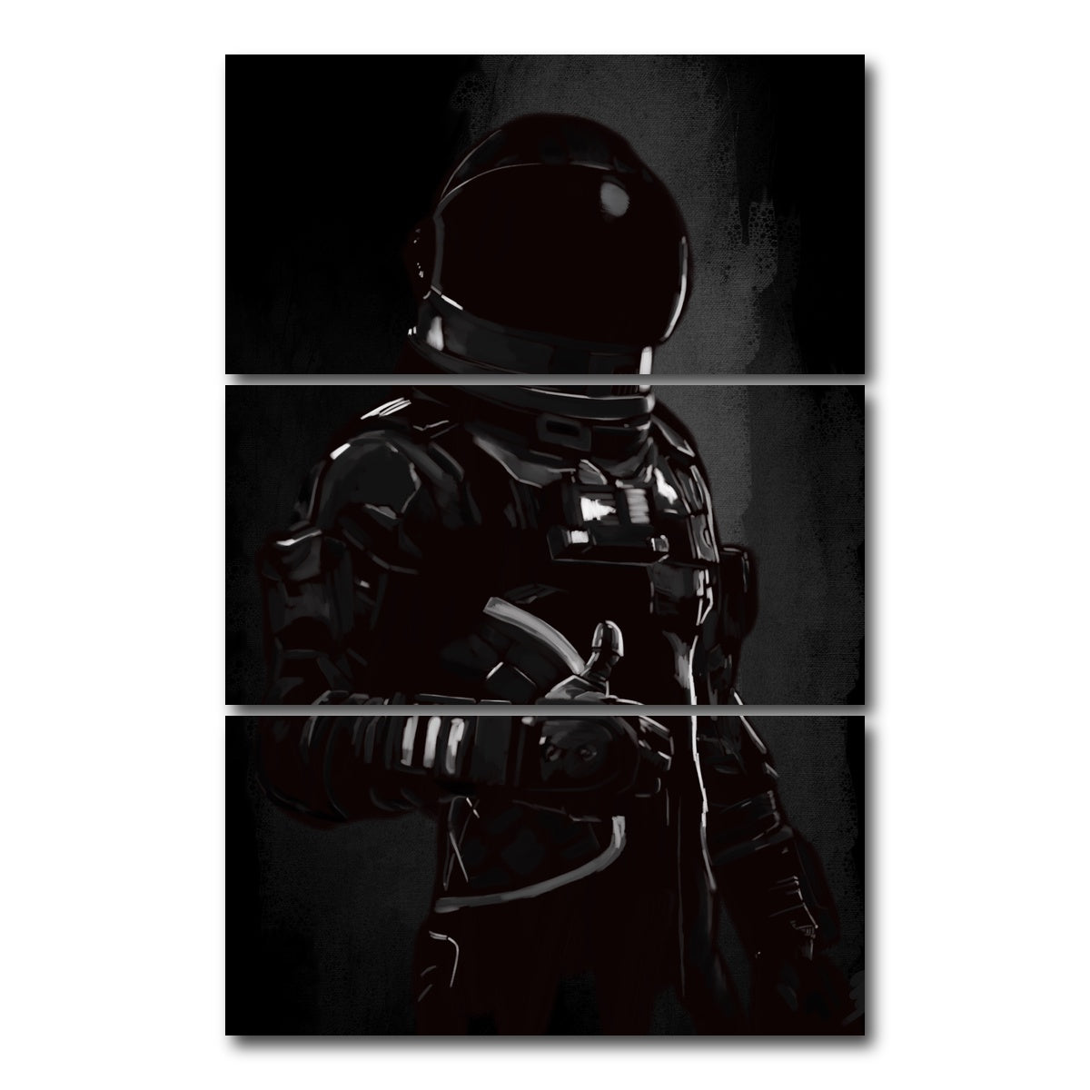 AUTO-MOCKUP WHITE | Astronaut Character | 3 Piece | Gallery Wrap Canvas | group=12x24_stacked