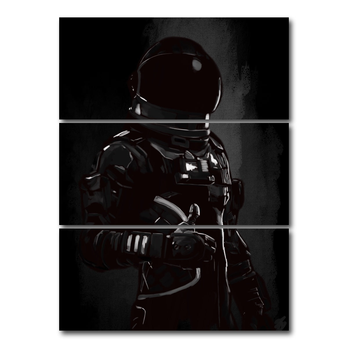 AUTO-MOCKUP WHITE | Astronaut Character | 3 Piece | Gallery Wrap Canvas | group=8x18_stacked