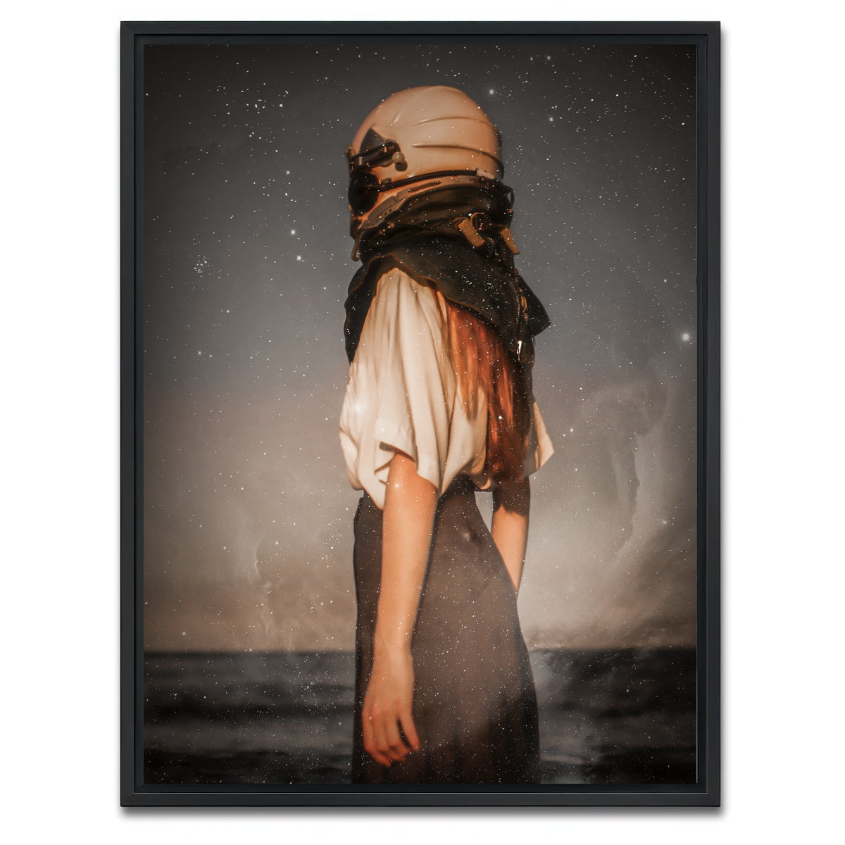 AUTO-MOCKUP WHITE | Astronaut Girl | 1 Piece | Black Framed Canvas | group=3x4