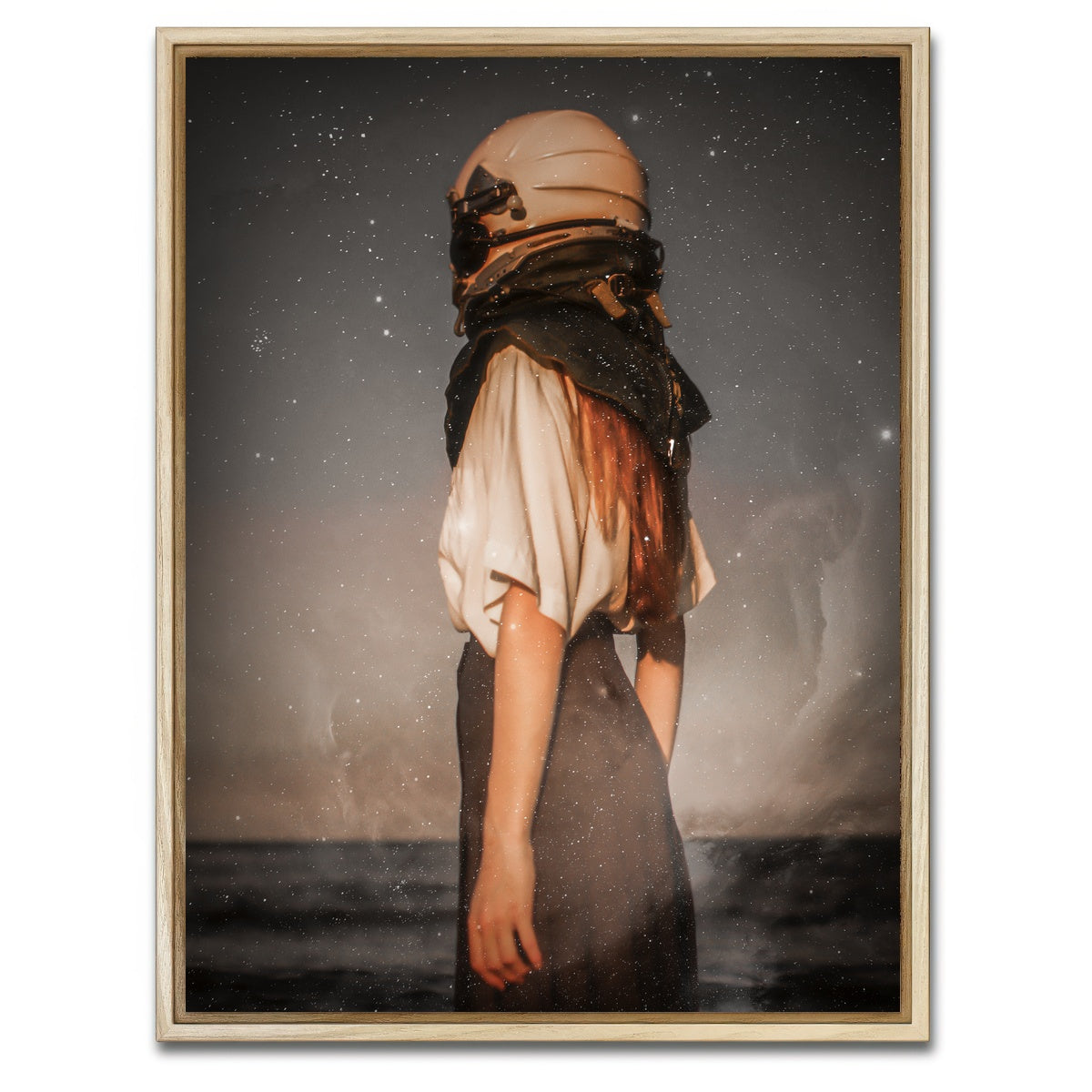 AUTO-MOCKUP WHITE | Astronaut Girl | 1 Piece | Natural Framed Canvas | group=3x4