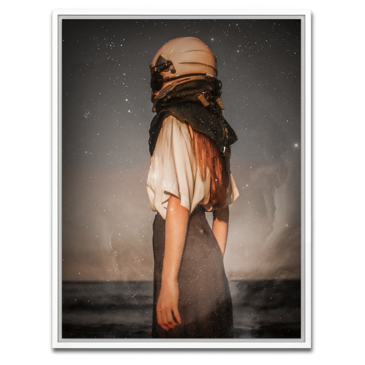 AUTO-MOCKUP WHITE | Astronaut Girl | 1 Piece | White Framed Canvas | group=3x4